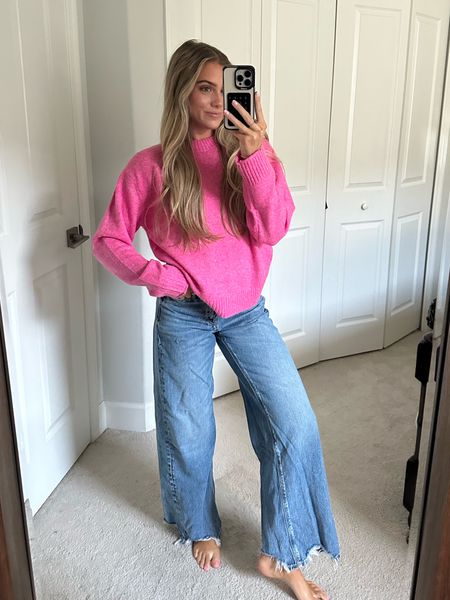 AE Woah So Soft Crewneck Sweater in PINK size XS. #AEpartner #AEjeans @americaneagle American Eagle. American Eagle outfitters. Fall fashion. Winter fashion. Denim. Jeans. Wide leg baggy jeans. Loungewear.  #outfit #ootd #outfitoftheday #outfitofthenight #outfitvideo #coldweatheroutfits #nightoutoutfit #holidaystyle #holidayoutfit #whatiwore #style #outfitinspo #outfitideas

#LTKfindsunder50 #LTKsalealert #LTKstyletip