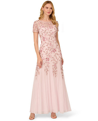 Adrianna Papel Women's Floral-Beaded Gown | Macy's