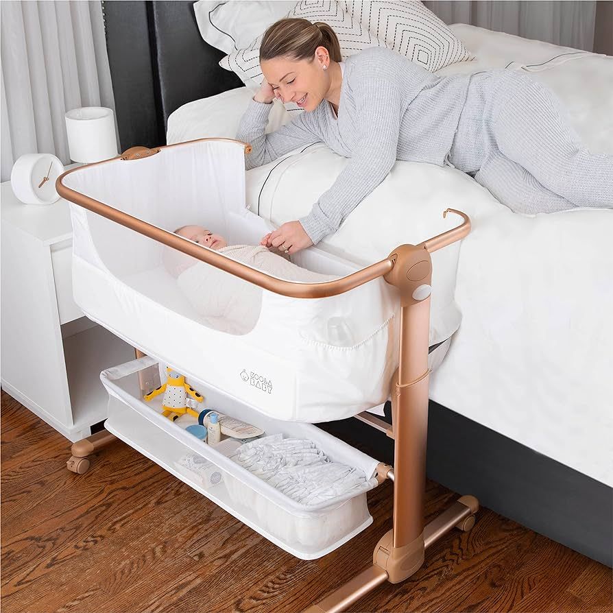 KoolerThings Baby Bassinet, Bedside Sleeper for Baby, Easy Folding Portable Crib with Storage Bas... | Amazon (US)