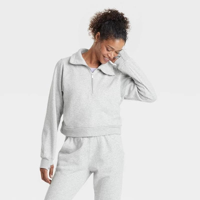 Women's Fleece Half Zip Pullover Sweatshirt - All In Motion™ | Target