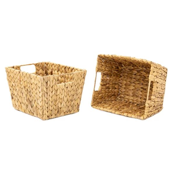 11.5" Hyacinth Storage Wicker Basket with Handles (Set of 2) | Wayfair North America