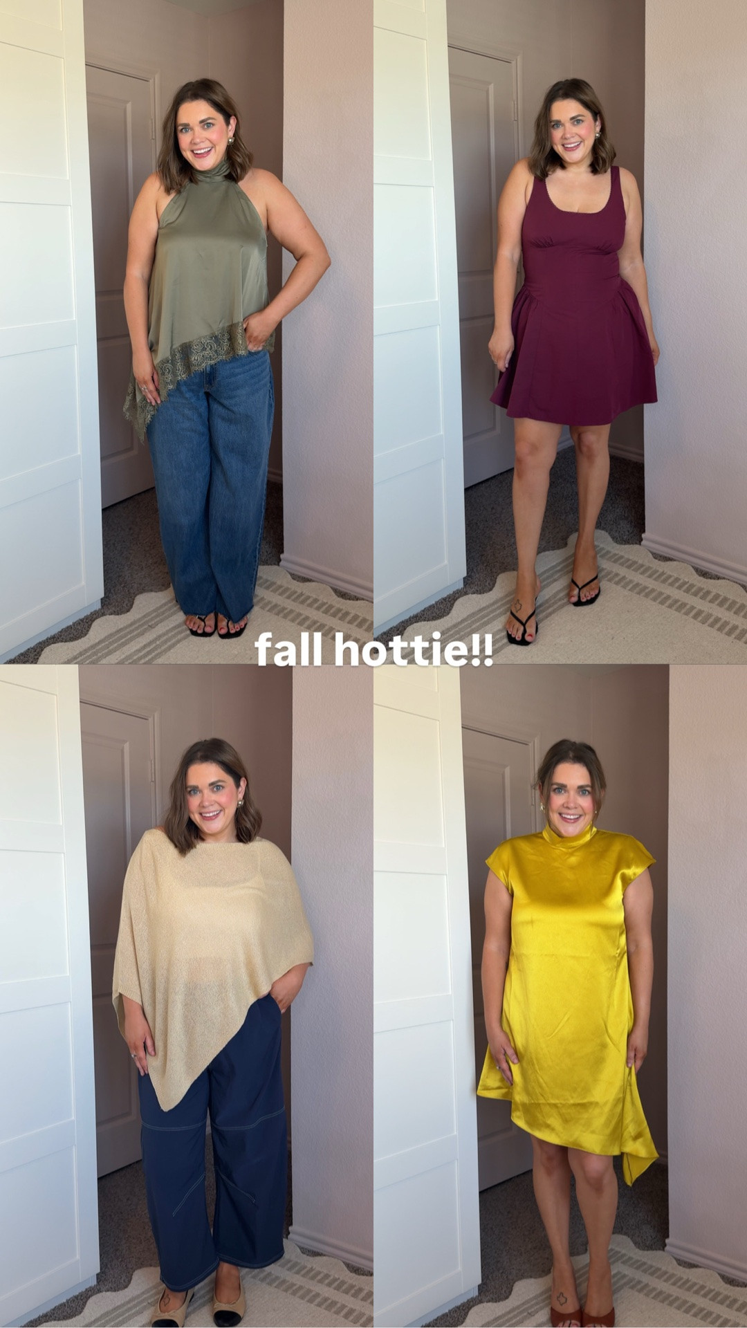 Large in maroon dress it runs big. Large in lace tank. 32 in baggy jeans. Large in barrel pants. Xl in yellow dress.

#LTKMidsize #LTKgrwm #LTKootd