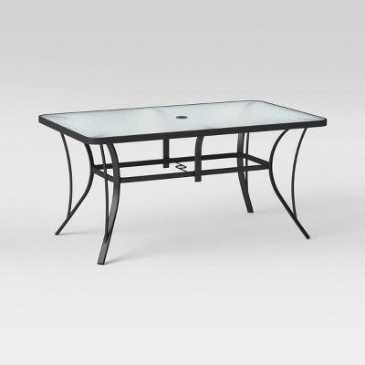6 Person Glass Rectangle Patio Dining Table - Gray - Room Essentials™ | Target