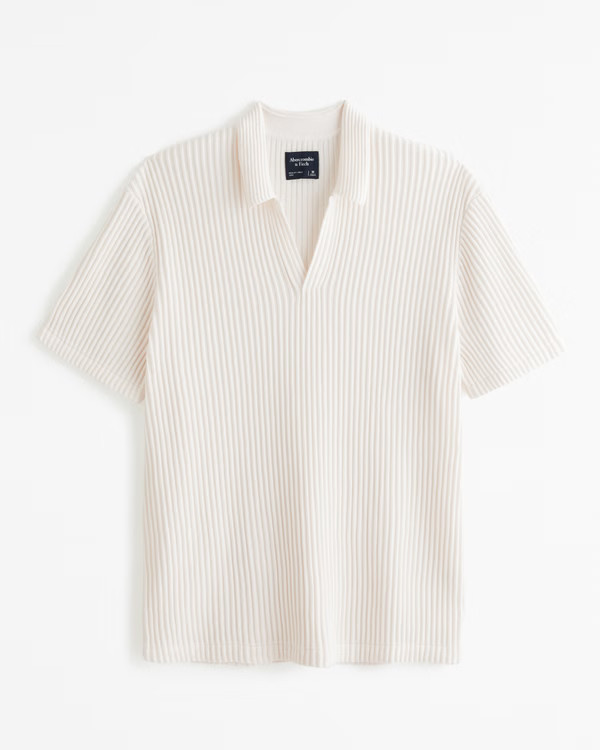 Plisse Johnny Collar Sweater Polo | Abercrombie & Fitch (US)