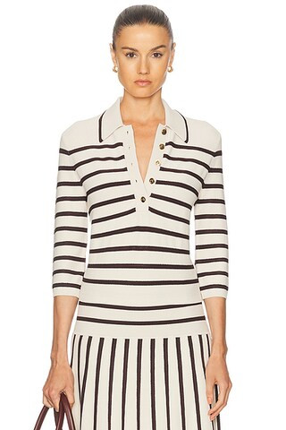 Illuminate Stripe Polo Top | FWRD 