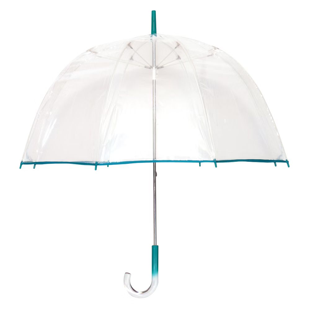 Futai Clear Bubble Umbrella with Teal Trim, Blue | Target