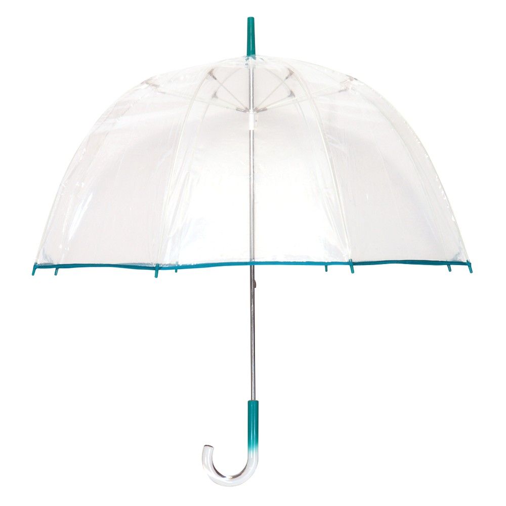Futai Clear Bubble Umbrella with Teal Trim, Blue | Target