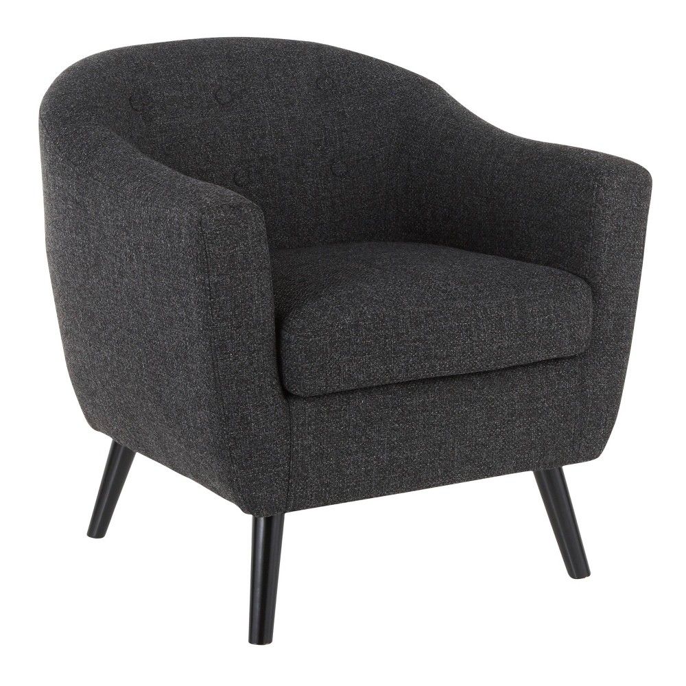 Rockwell Mid-Century Modern Accent Chair Black - LumiSource | Target