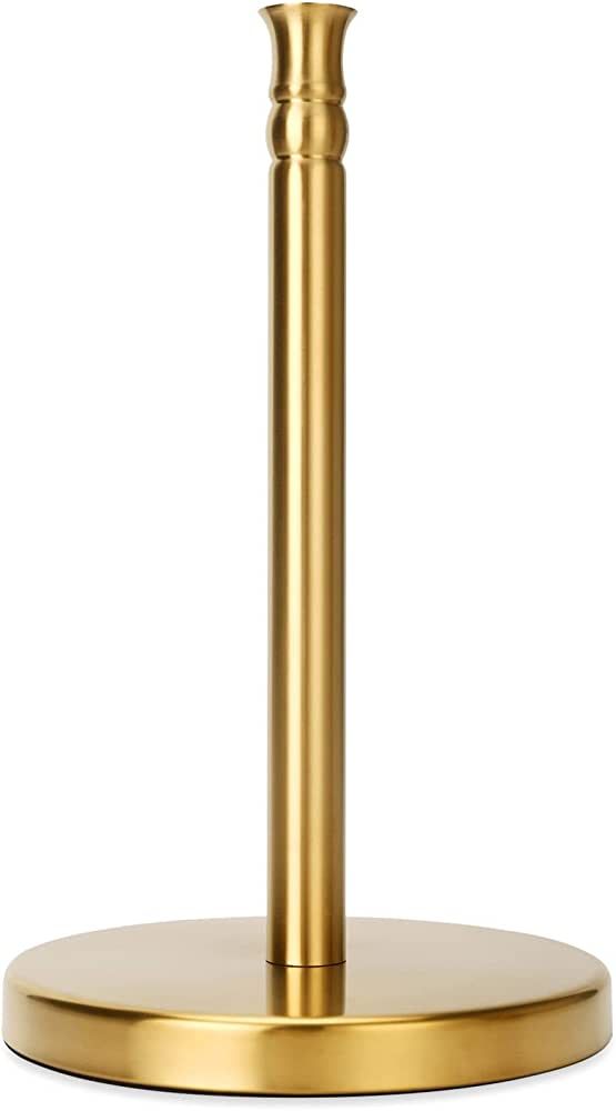 Paper Towel Holder, Stainless Steel Heavy Base (3LBS in Weight, and 7.5inch in Diameter), Gold Br... | Amazon (US)