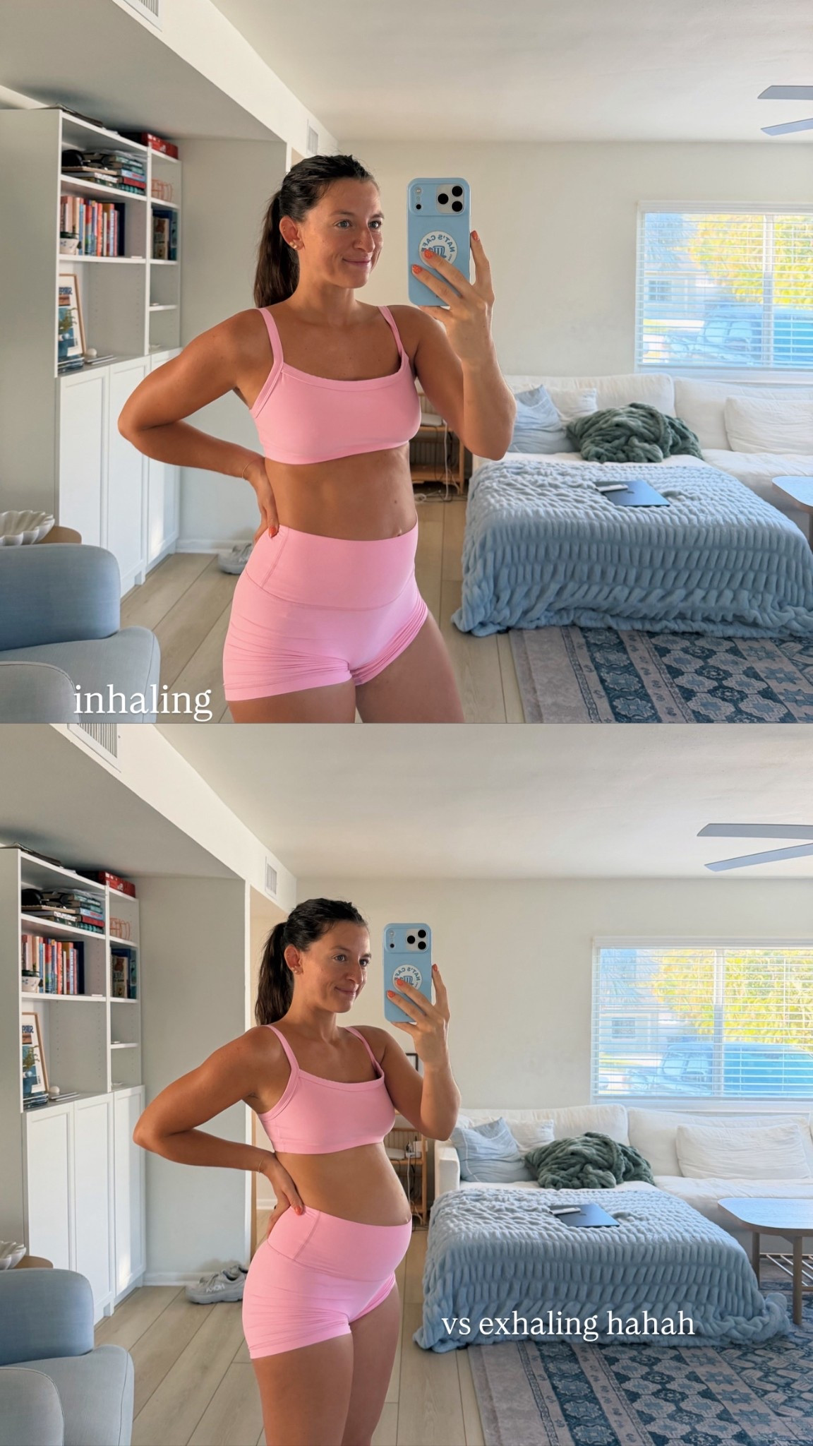 the difference 😂😂 this color set is almost sold out but comes in a ton of other colors! 

#LTKActive #LTKBump #LTKfitnessgoals