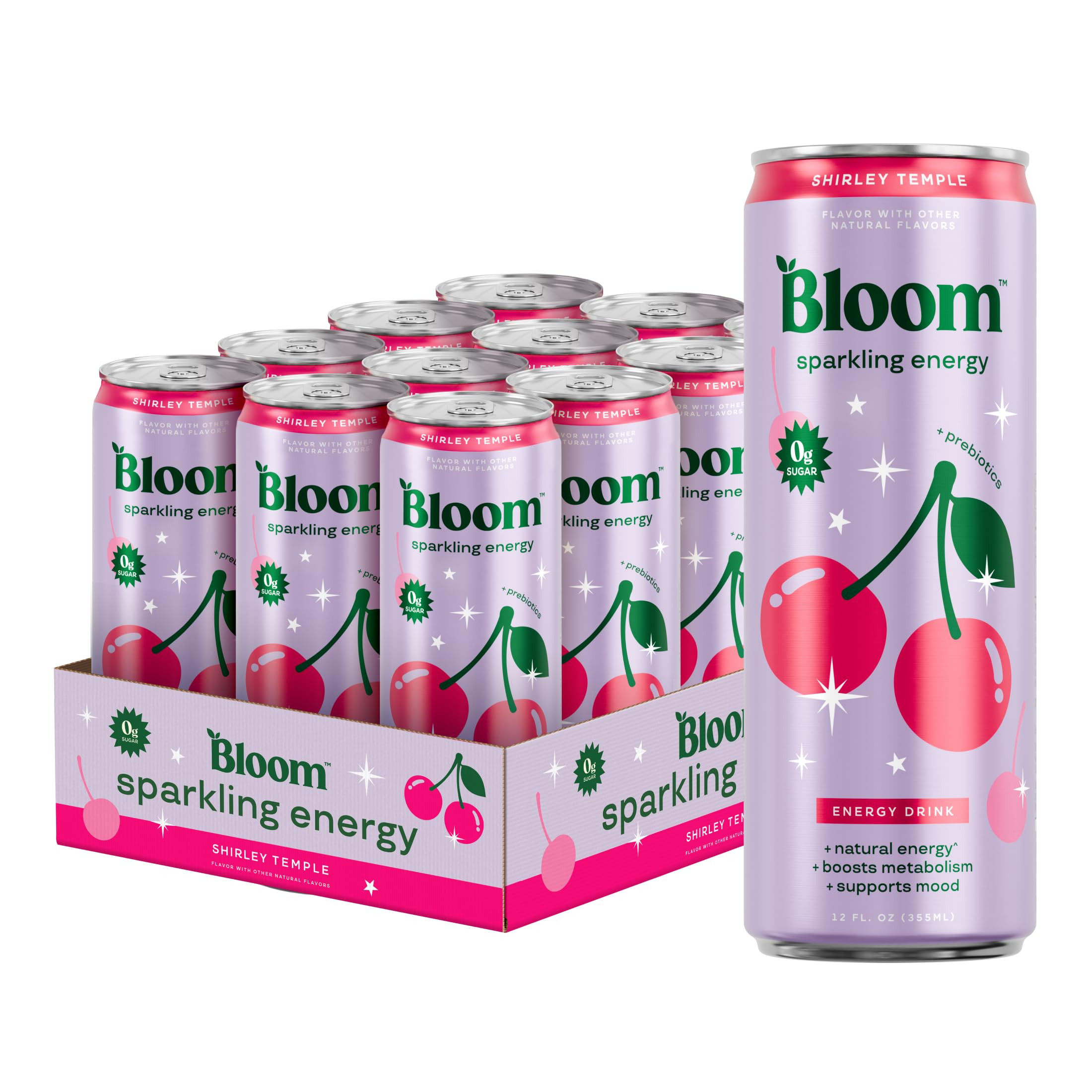 Bloom Nutrition Sparkling Energy Drink - Natural Caffeine, Zero Sugar, 180mg Caffeine - Antioxida... | Amazon (US)