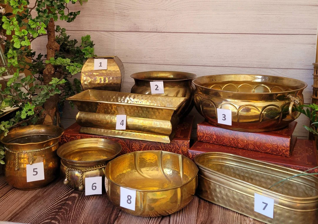 Vintage Brass Planters, Various Sizes, and Shapes. Priced Individually. - Etsy | Etsy (US)