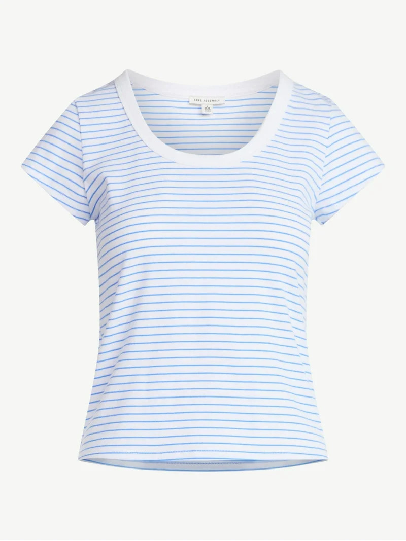 Free Assembly Women's Scoop Neck Tee with Short Sleeves, Sizes XS-XXL | Walmart (US)