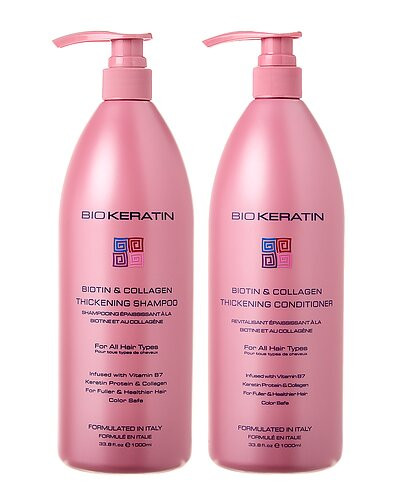 BIOKERATIN 33.8oz & 33.4oz Biotin & Collagen Thickening Shampoo & Conditioner | Gilt & Gilt City