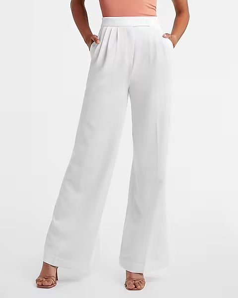 High Waisted Side Tab Wide Leg Pant | Express