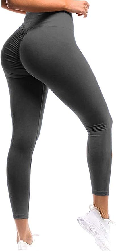 SEASUM Women Scrunch Butt Leggings High Waisted Ruched Yoga Pants Workout Butt Lifting | Amazon (US)