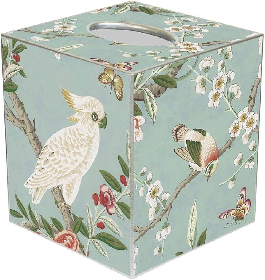 Marye-Kelley Chinoiserie Birds & Bloom Papier Mache, Tissue Box Cover, Handmade in The USA, Decor... | Amazon (US)