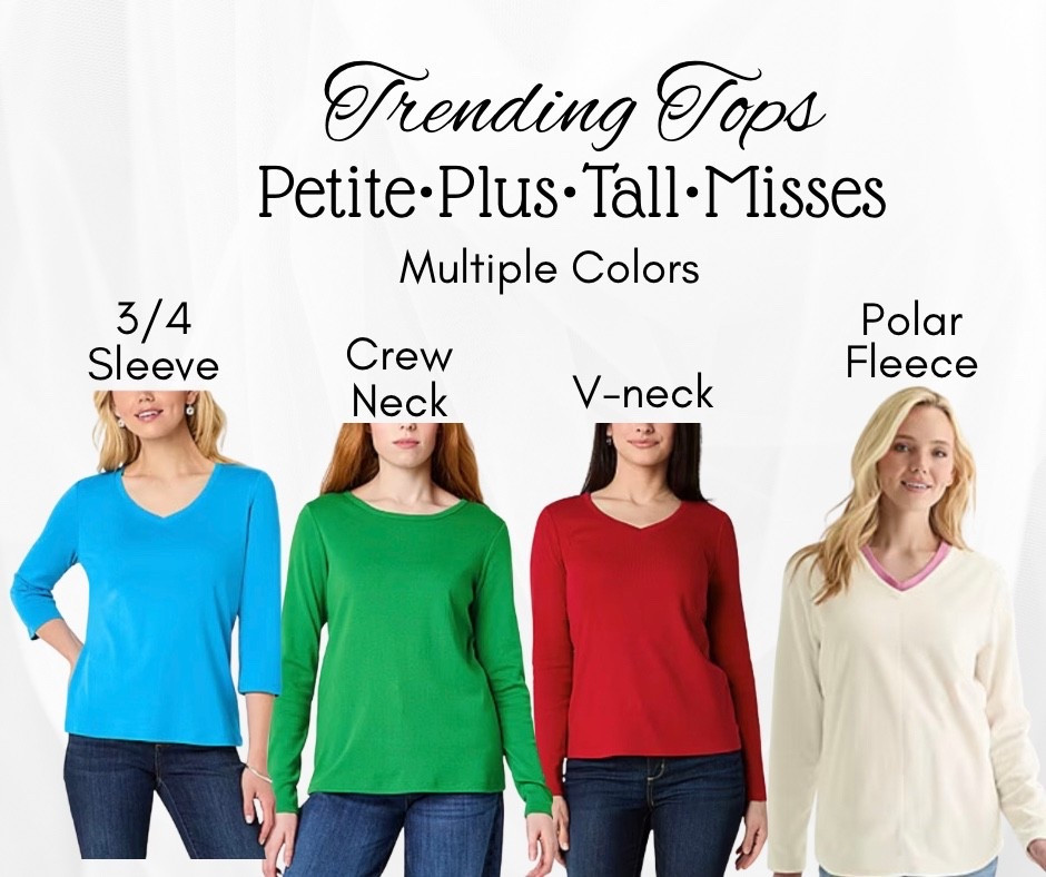 Find your new favorite top! These long sleeve Ts are trending now and the sales are amazing! St. John’s Bay offers a plethora of colors to choose from and four different fits: Petite, plus, tall, and misses. 
If you’re shopping my J.C. Penny picks, you can pick them up in store where available 😊
#longsleevetops #jcpenny #giftsforher #hocspring

#LTKPetite #LTKPlusSize #LTKGiftGuide