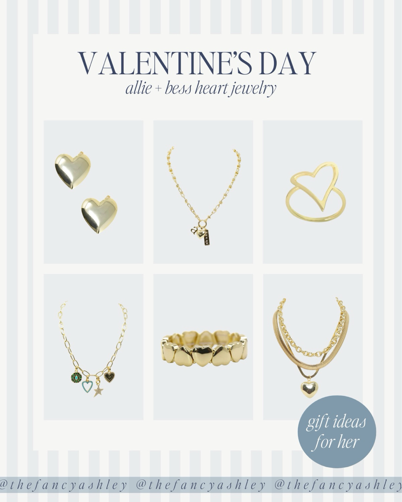 The cutest Valentine’s Day gift ideas for her…because heart jewelry is ALWAYS a good idea. LOVE these darling Allie + Bess pieces. Grab 20% off the necklaces with code FANCY20!

#LTKGiftGuide #LTKSeasonal #LTKWatchNow