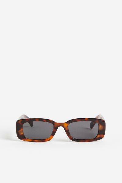 Rectangular Sunglasses - Brown/tortoiseshell-patterned - Ladies | H&M US | H&M (US + CA)