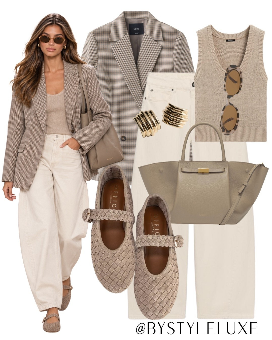 AUTUMN CHECKS - A chic neutral look with a checked blazer and jeans, love these suede Mary Jane flats for everyday 

#jeans #blazer #autumnoutfit

#LTKautumn #LTKshoes #LTKjeans