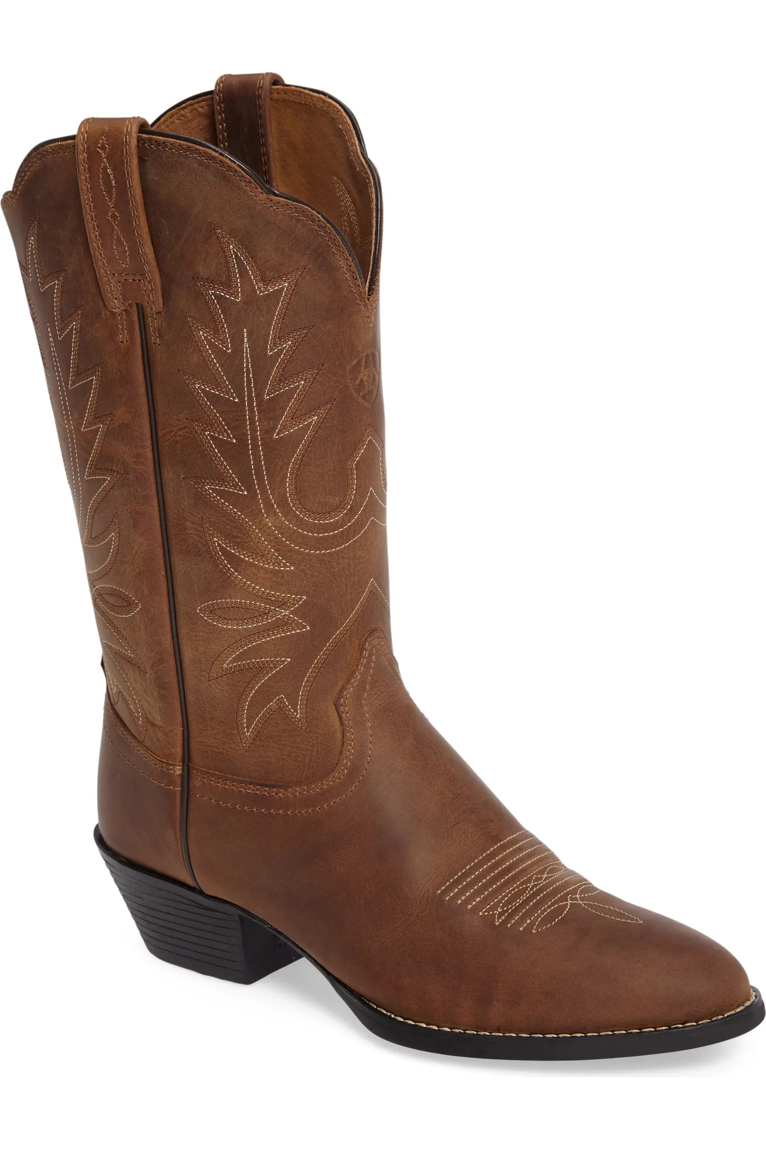 Ariat Heritage Western R-Toe Boot in Black Leather at Nordstrom, Size 6 | Nordstrom