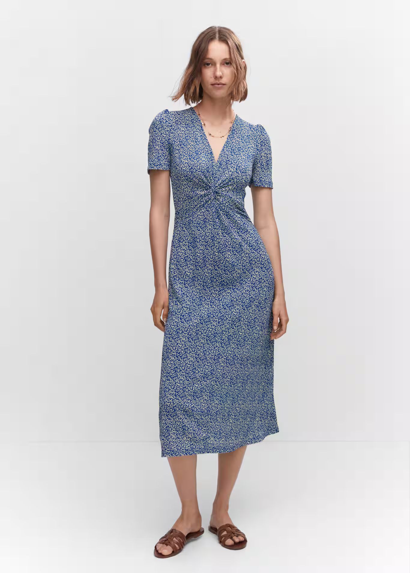 Textured printed dress | MANGO (US)