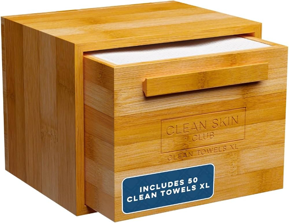 Clean Skin Club Luxe Bamboo box with Drawer + 50 XL Towels | Amazon (US)