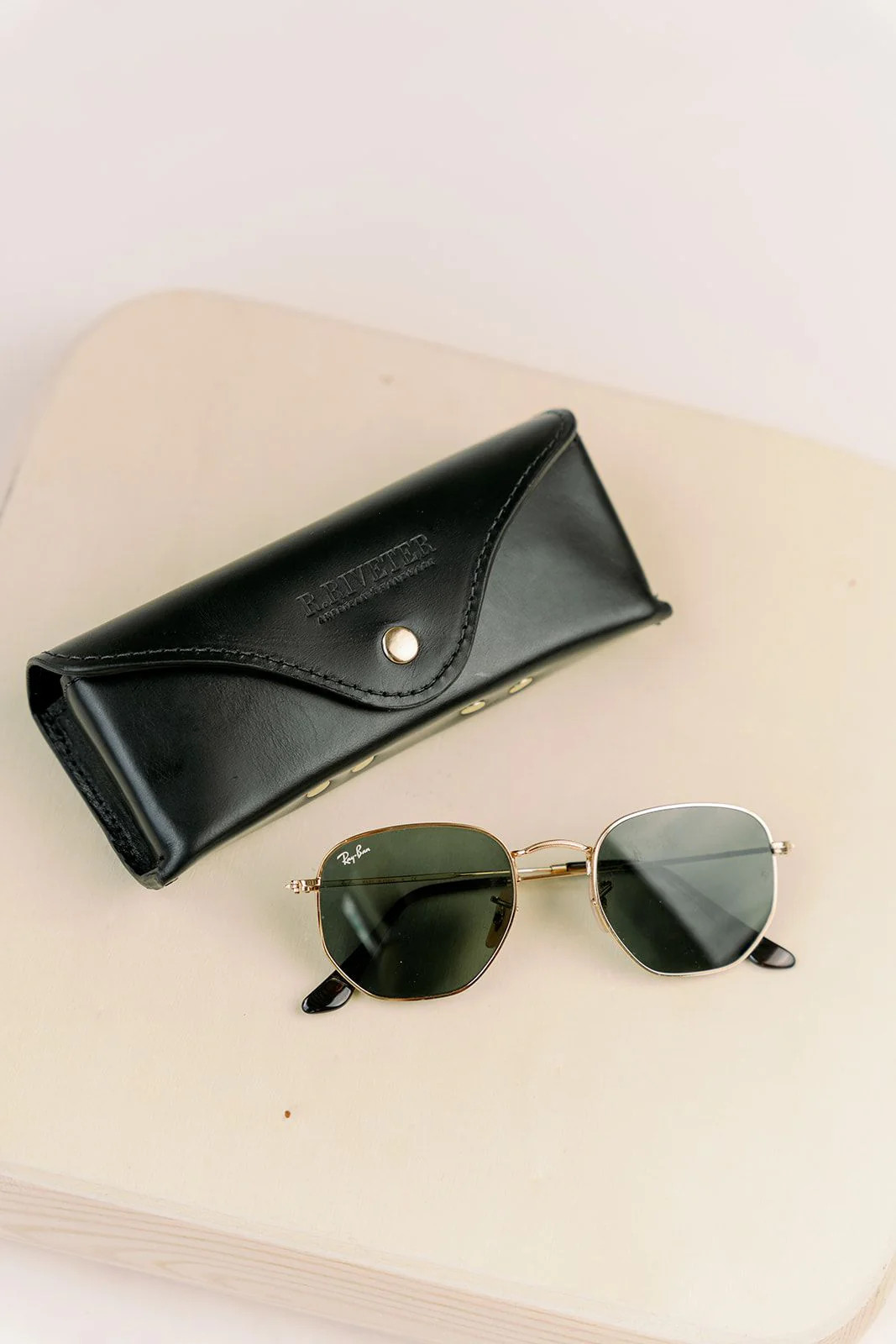 Sunglasses Case | Signature Black Leather | R. Riveter
