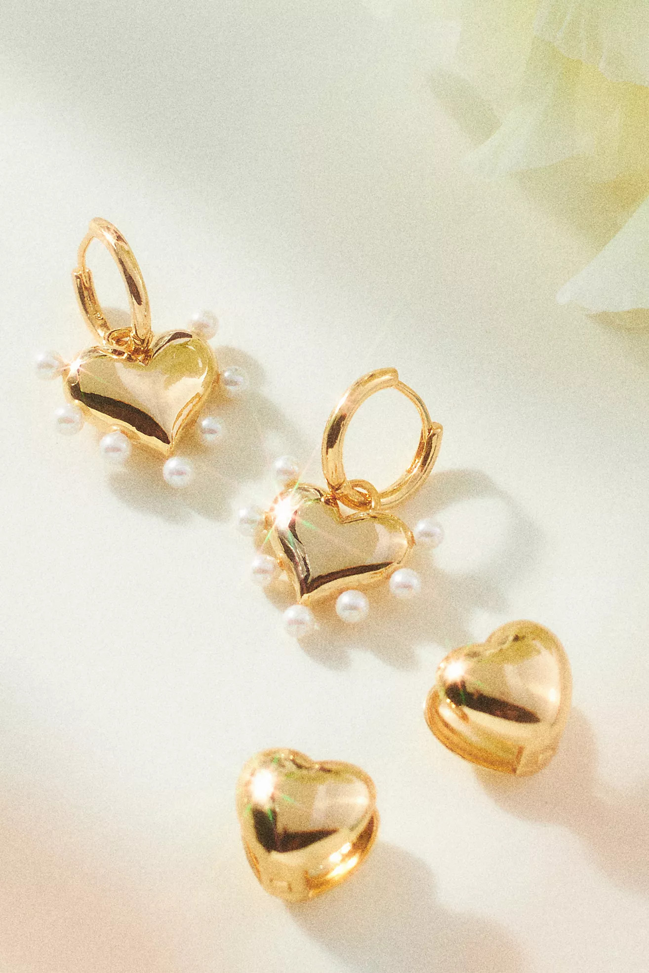 Pearl Heart Huggie Earrings | Anthropologie (US)