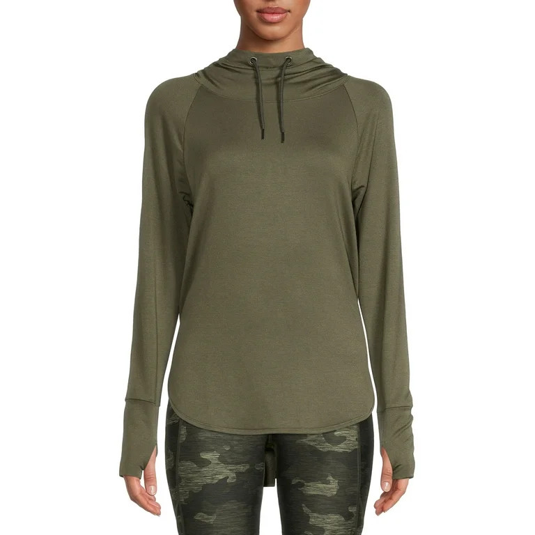 Athletic Works Women's Athleisure Mock Neck Hoodie - Walmart.com | Walmart (US)