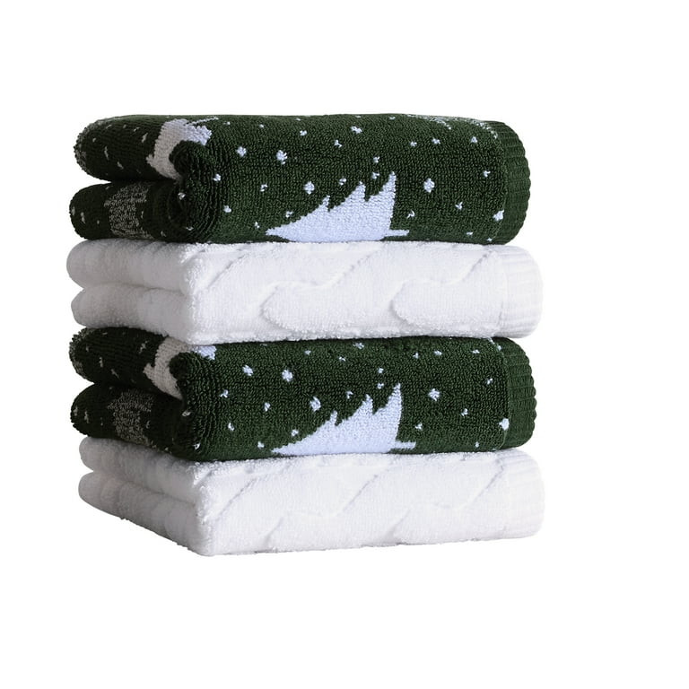 Better Homes & Gardens Signature Soft Holiday Decor 4PK Hand Towel, Wintery Tree | Walmart (US)