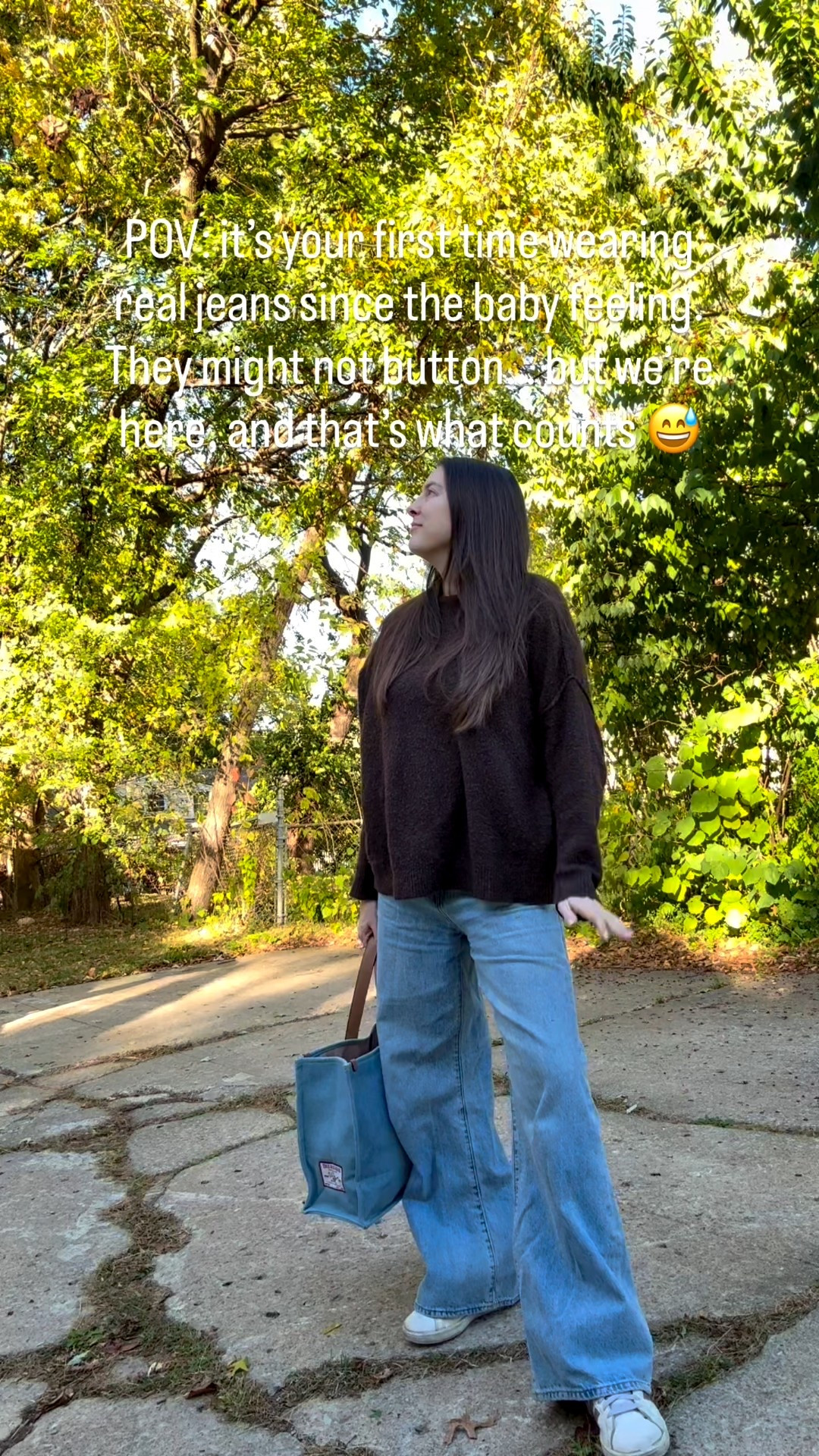 First time wearing real jeans in almost a year. They definitely don’t button but the fact that they made it over my belly button feels like progress.

Motherhood changes everything—your body, your priorities, even what counts as “getting ready.” For months it’s been leggings and oversized tees on repeat and honestly I’ve loved the comfort. But today felt like a small step toward feeling a little more like me again.

Here’s to the in-between moments where things don’t fit perfectly but life still does.

#postpartumjourney #momlife #motherhoodunfiltered #postpartumbody #mombody #reallifemom #momstyle #kccontentcreator #momsofinstagram #momsoftiktok #progressnotperfection #motherhoodmoments #momoutfit #everydaymom #kcmom 

#LTKMidsize #LTKFindsUnder50 #LTKBump