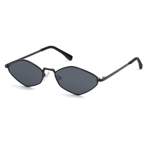 SOJOS Retro Small Polarized Sunglasses Womens Mens Vintage Narrow Irregular Shades UV400 SJ1233 with Black/Grey Lens | Amazon (US)