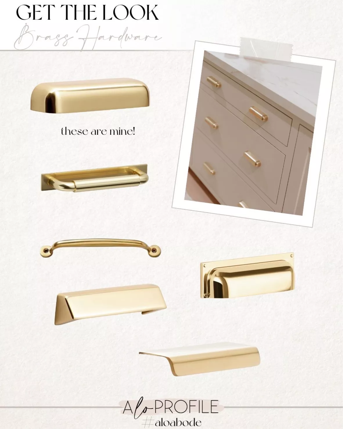 Brass Minimalist Cabinet Pull, Door Pull, Edge Pull, Cabinet Handle