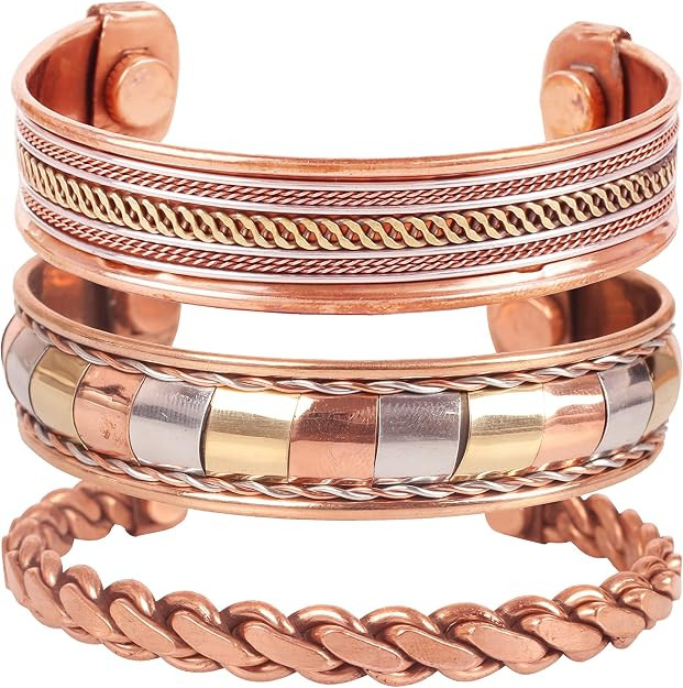 Touchstone Copper Bracelet Tibetan Style. Hand Forged with Solid and High Gauge Copper Jewelry Cu... | Amazon (US)