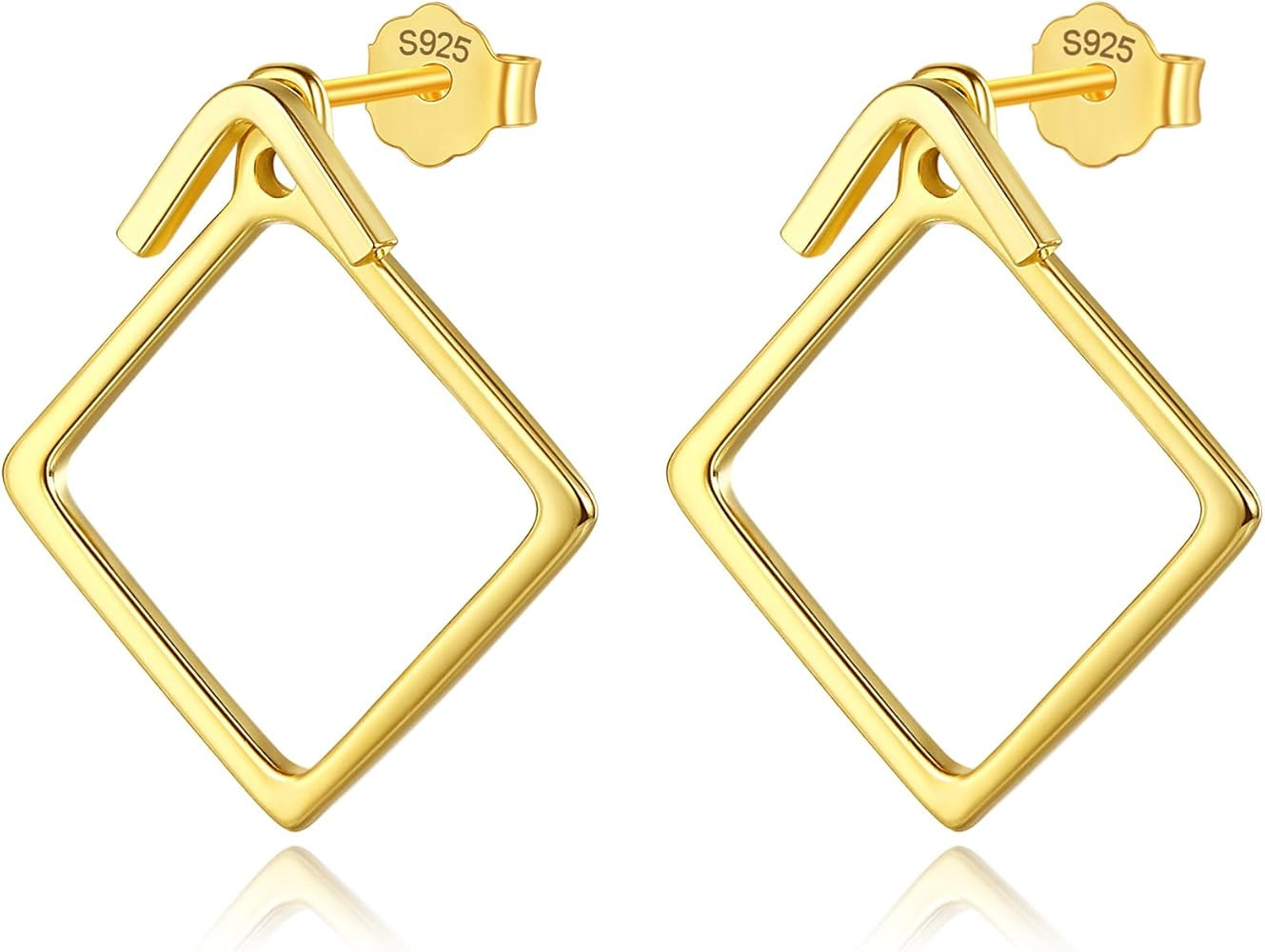 Ear Jacket Earrings 925 Sterling Silver Studs Front Back Earrings for Women Minimalist Geometric ... | Amazon (US)