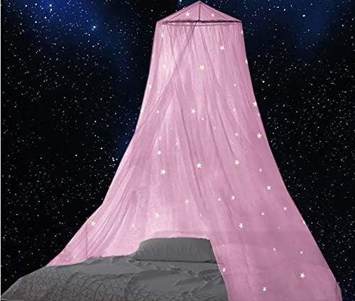 Amazon.com: BCBYou Bed Canopy Mosquito Net with Fluorescent Stars Glow in Dark for Baby, Kids, an... | Amazon (US)