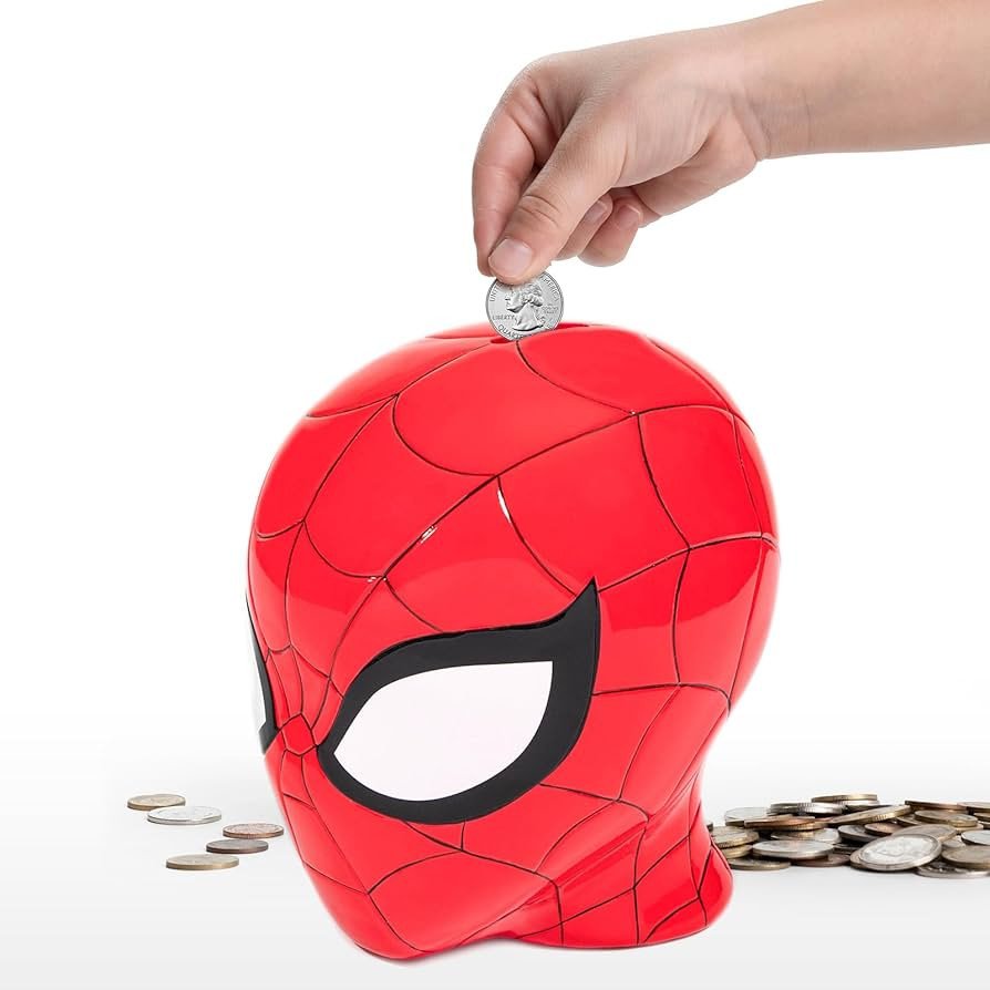 Jay Franco Marvel Spiderman Ceramic Coin Bank - Kids Decor Money Saving Piggy Bank (Official Marv... | Amazon (US)
