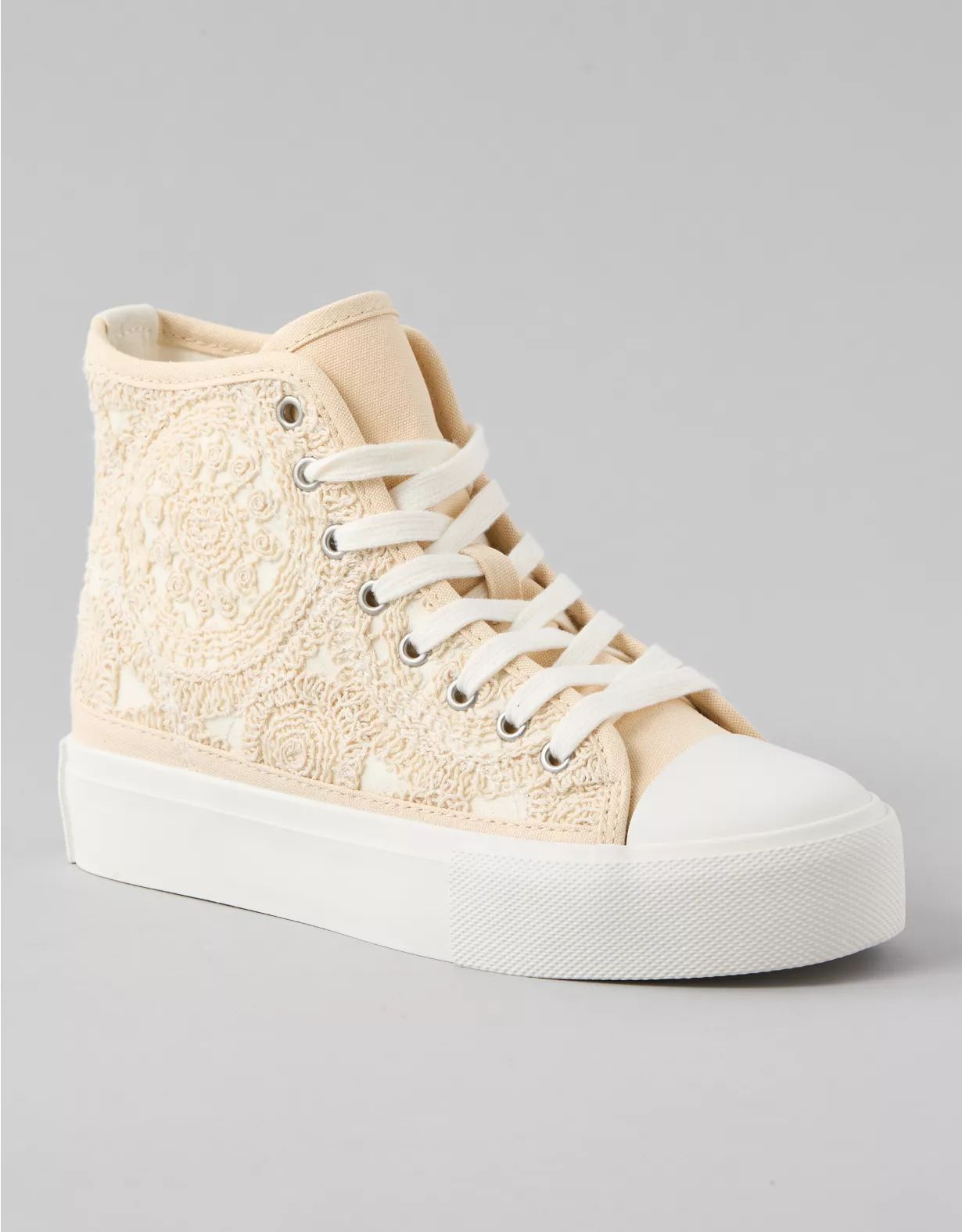 AE Crochet Platform High-Top Sneaker | American Eagle Outfitters (US & CA)