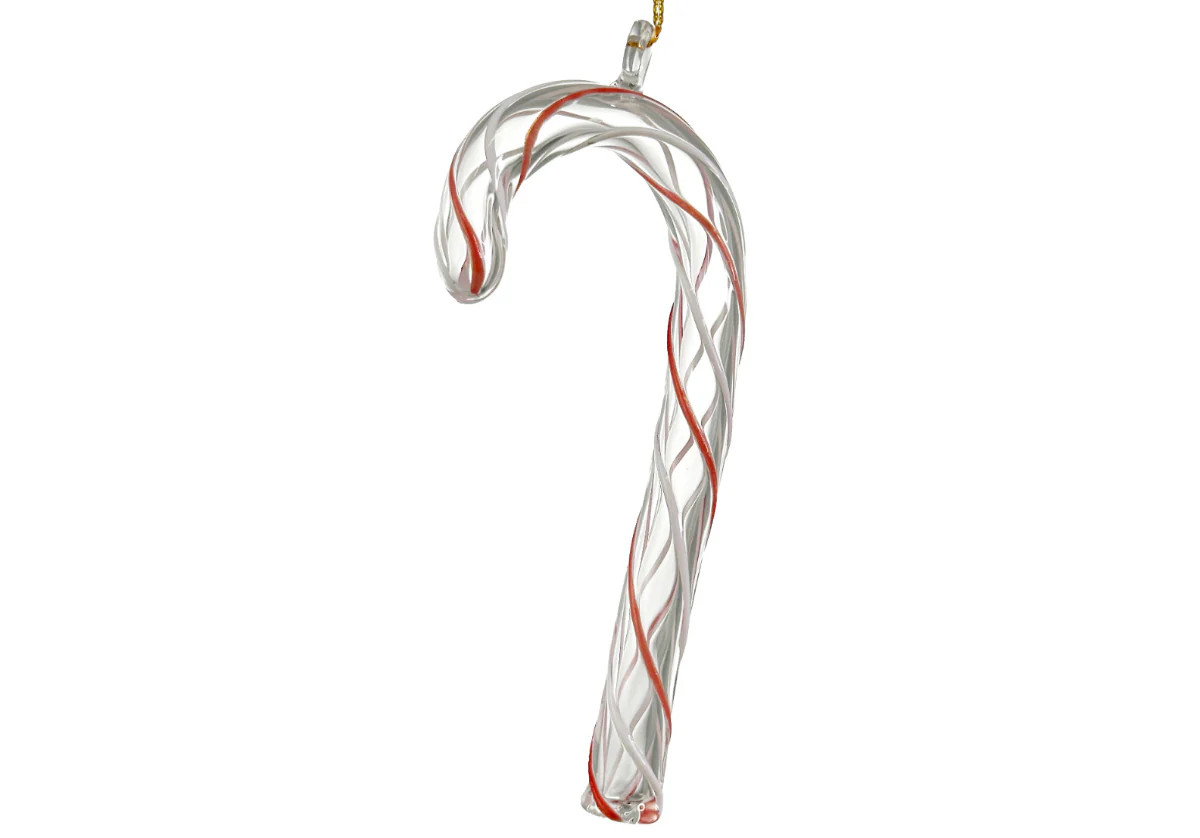 GLASS CANDY CANE | Alice Lane Home Collection