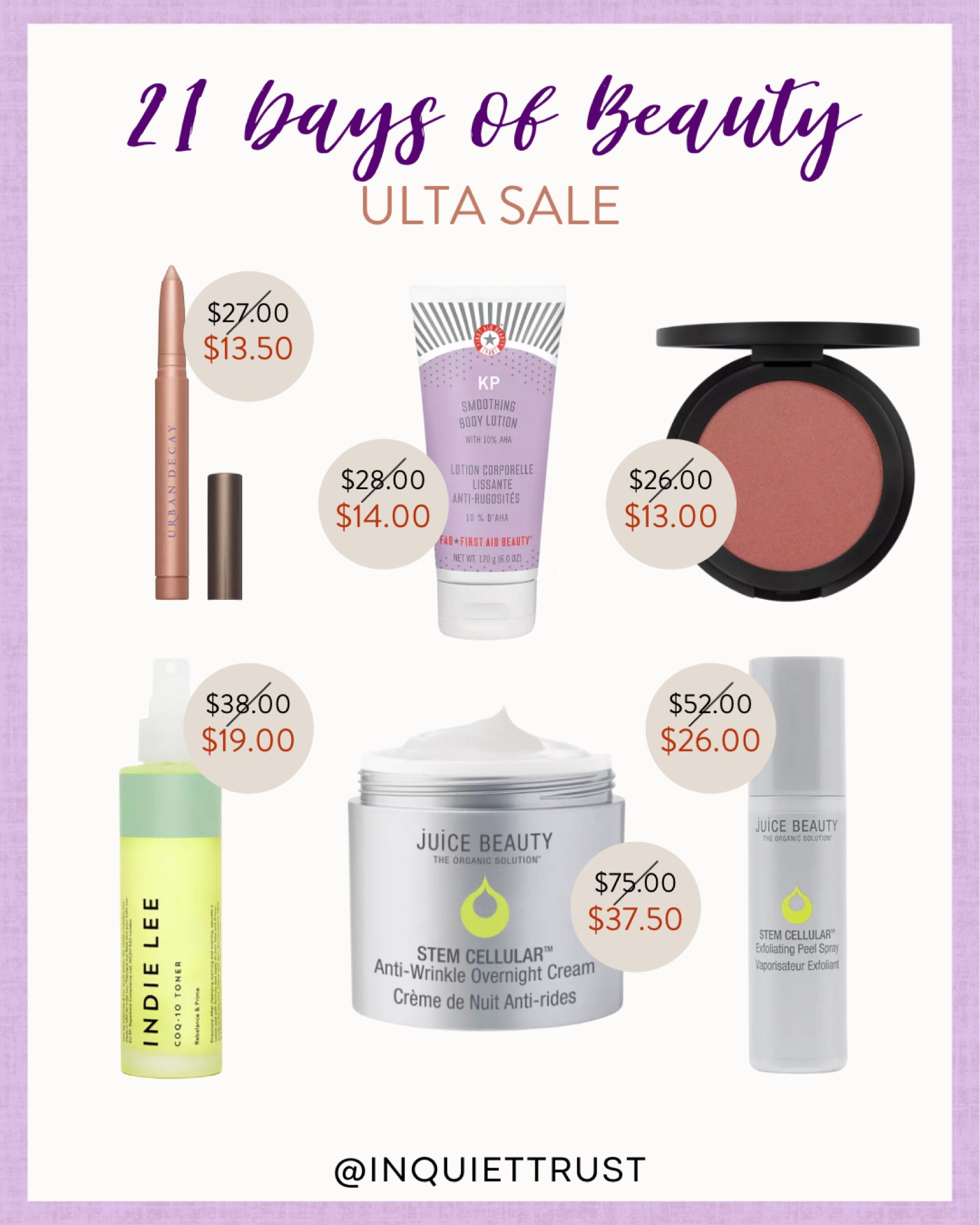 Today's 21 days of beauty sale by Ulta includes products from Urban Decay, Juice Beauty, Indie Lee, and more!

#beautypicks #makeupessentials #onsalenow #makeupmusthaves

#LTKsalealert #LTKbeauty #LTKU