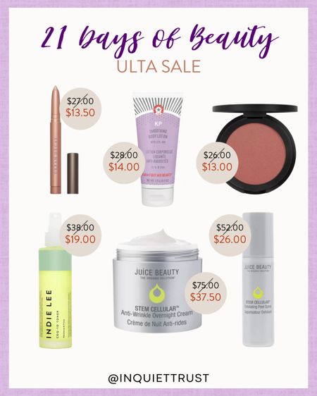 Today's 21 days of beauty sale by Ulta includes products from Urban Decay, Juice Beauty, Indie Lee, and more!

#beautypicks #makeupessentials #onsalenow #makeupmusthaves

#LTKsalealert #LTKbeauty #LTKU