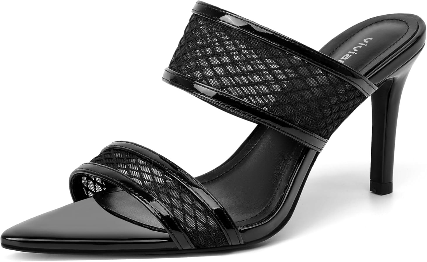 vivianly Clear Pointed Toe Heels Sandals Transparent Strap Stiletto High Heels Slip on Mules for ... | Amazon (US)