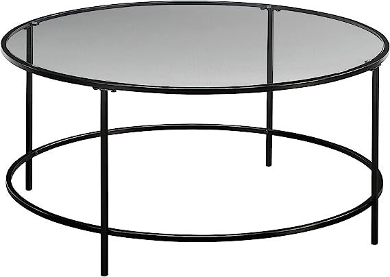 Sauder Harvey Park Coffee Table, L: 35.98" x W: 35.98" x H: 16.50", Black finish | Amazon (US)