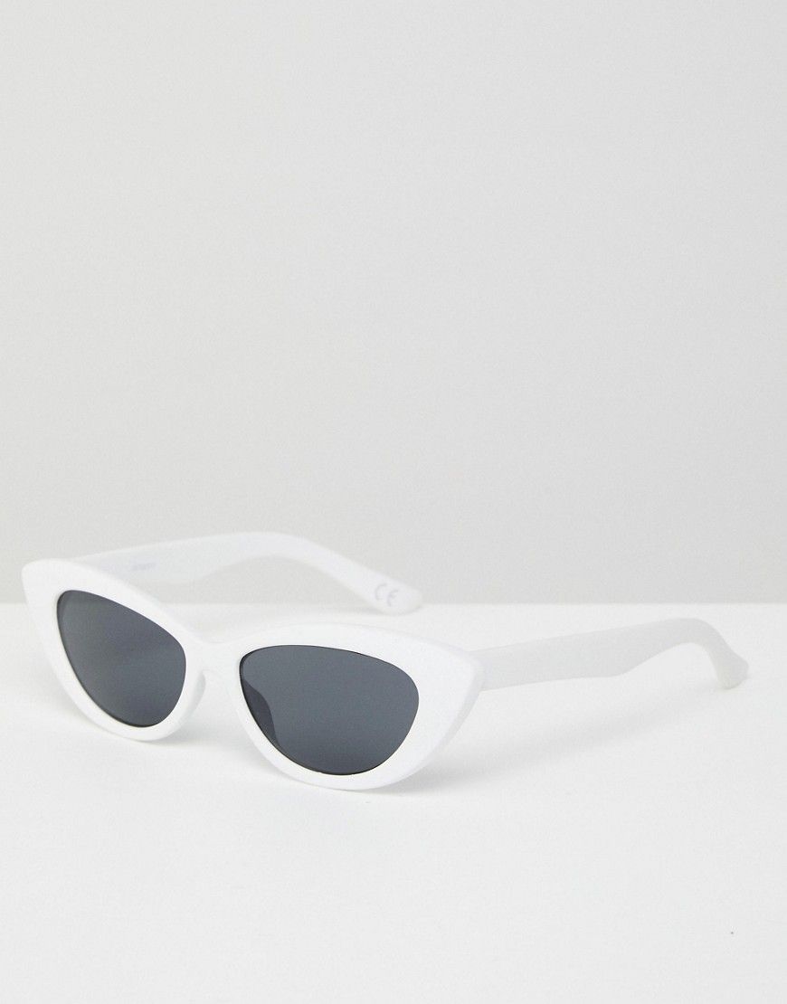 ASOS Small Pointy Cat Eye Sunglasses - White | ASOS US