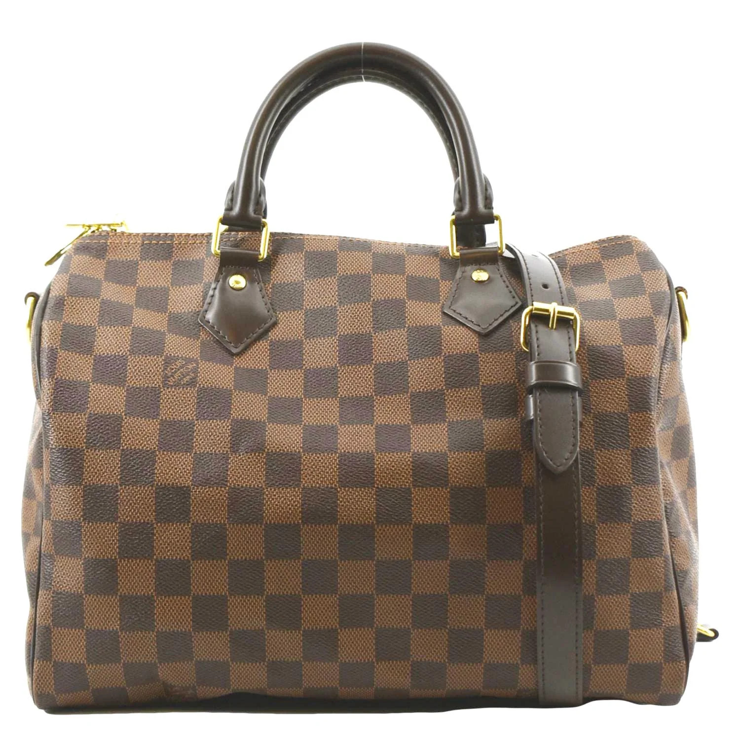 Pre-Owned LOUIS VUITTON Speedy 30 Bandouliere Damier Ebene Shoulder Bag Brown | Walmart (US)