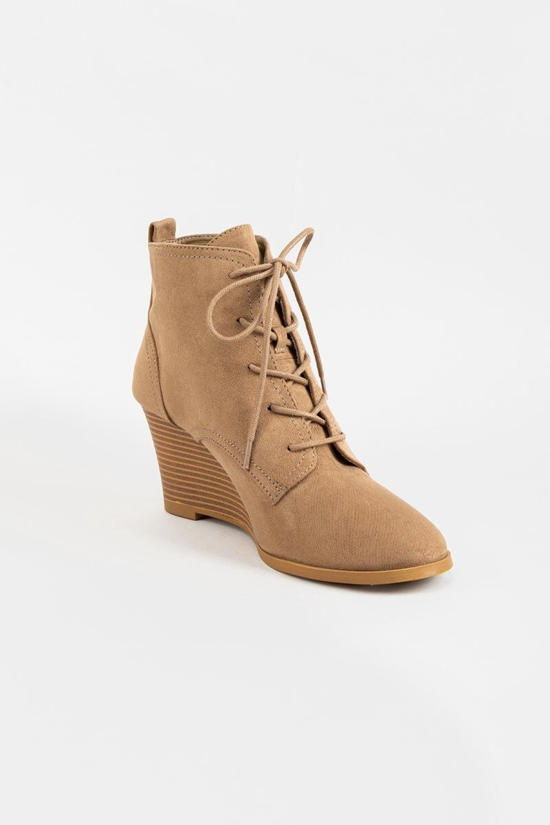 Michelle Lace Up Wedge Boot | Francesca’s Collections