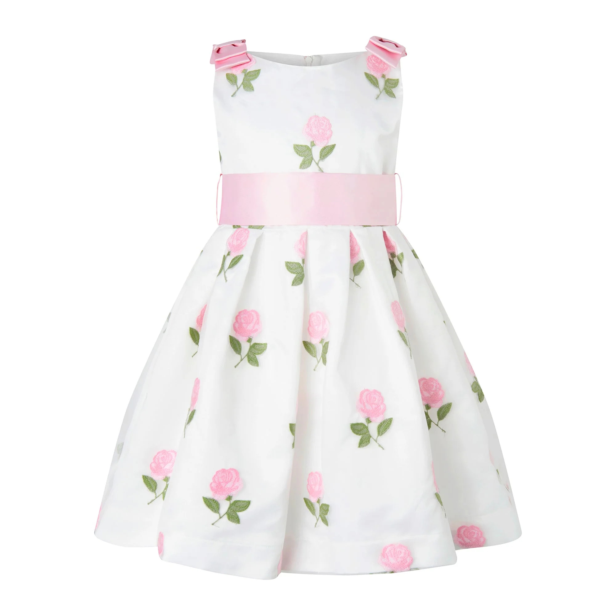 Pink Rose Embroidered Organza Dress | Rachel Riley