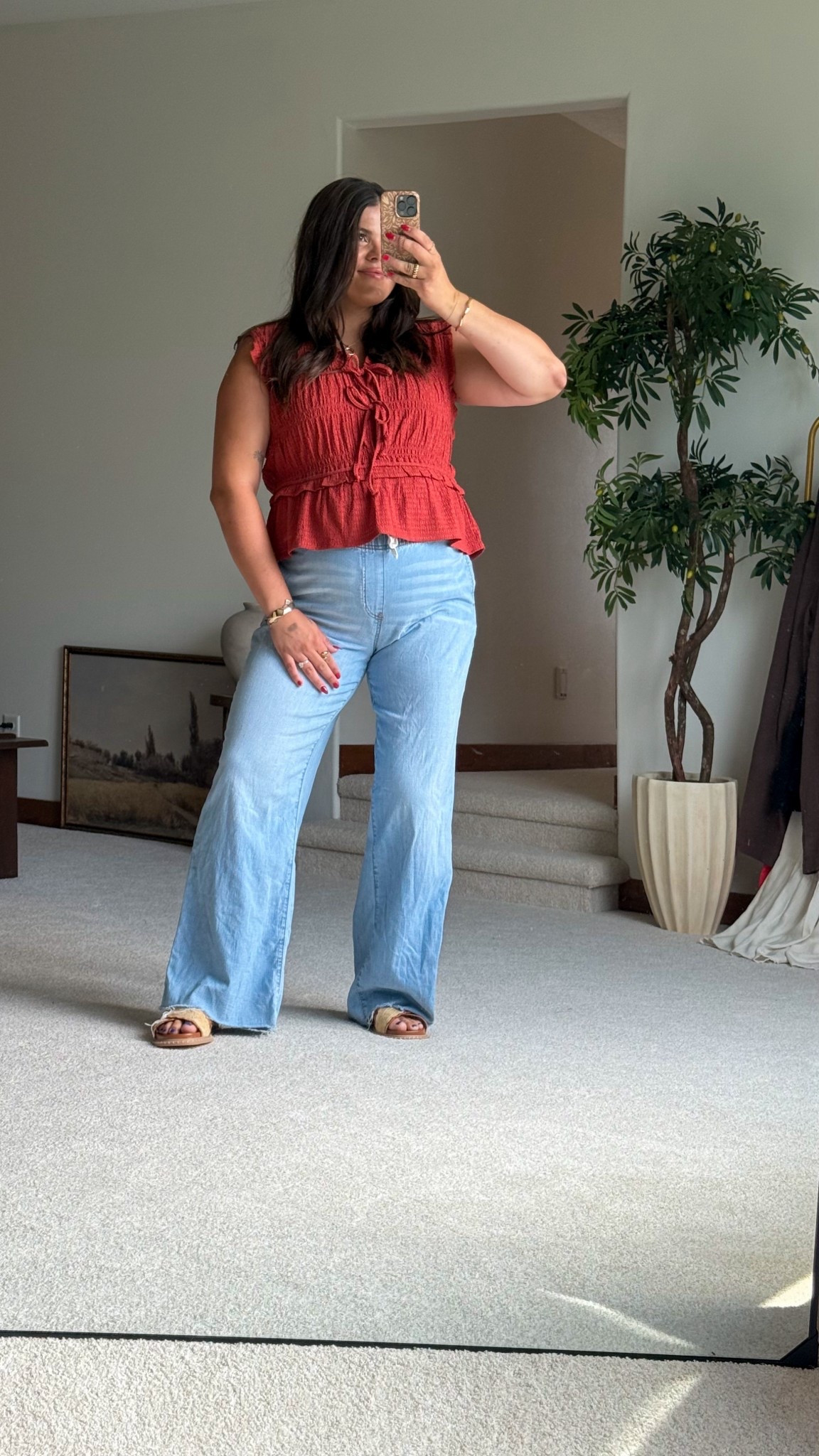 Fall outfit, midsize approved! Wearing size large in these elastic waistband jeans and size XL in this stretchy peplum top! 

Top is under $20 

Teacher outfit, casual outfit, fall outfit, Mom outfit #Midsize #Teacher #Fall #FallTransition #Size14 #Maternity #Pregnant

#LTKStyleTip #LTKFindsUnder50 #LTKMidsize